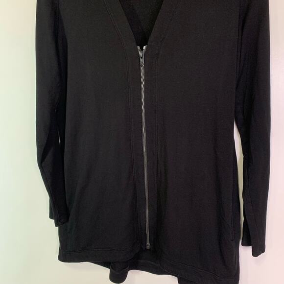Eileen Fisher Black Zip Cardigan Jacket Women’s S Tencel Stretch Quiet Fleece - Picture 9 of 16
